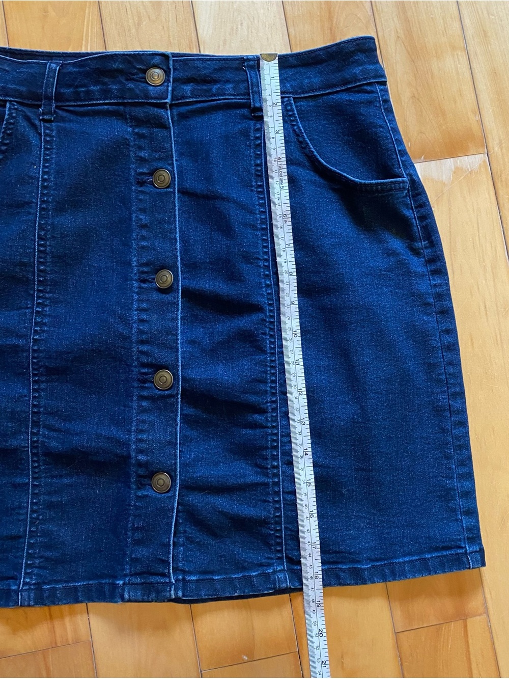 George Dark Blue Button-Front  Denim Skirt - Picture 7 of 7